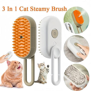 CEPILLO CON MANGO A VAPOR 3 EN 1 PARA MASCOTAS