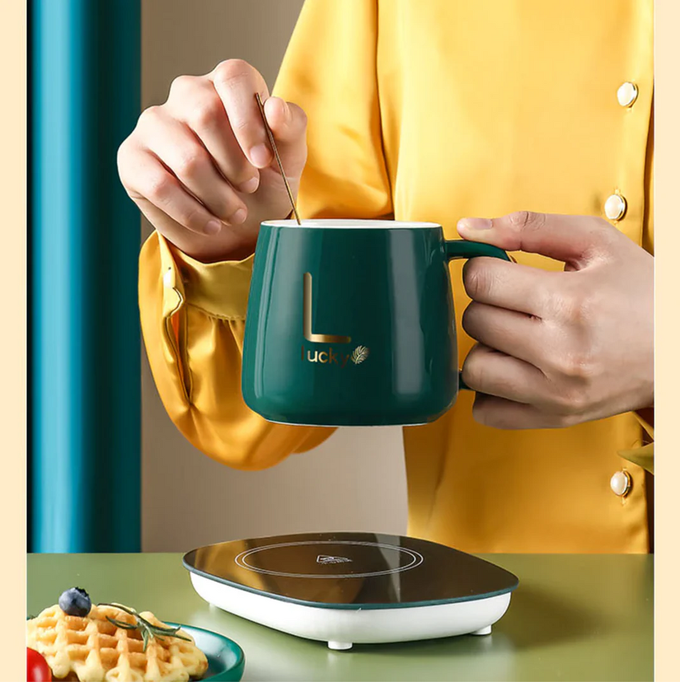 TAZA ➕CALENTADORA➕CUCHARA