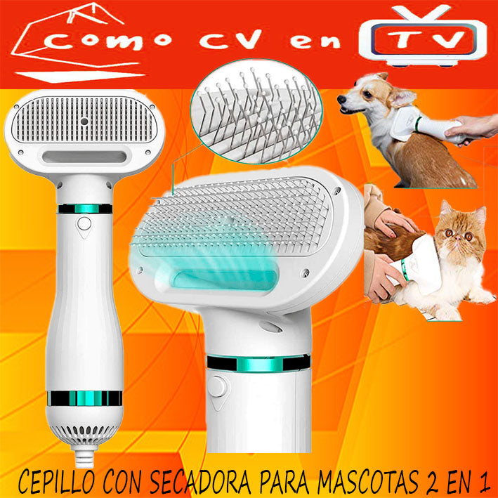 Cepillo Secador 2 En 1 Para Mascota